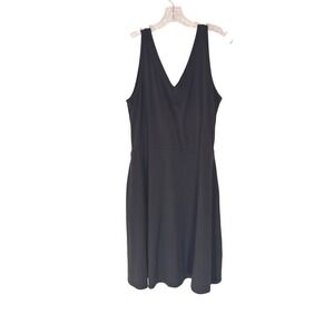 Pact Women's Organic Cotton Softspun A-Line Tank Dress Black V-Neck Basic XL